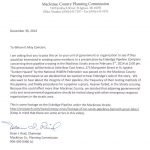 Invitation letter from Mackinac County Planning Commission
